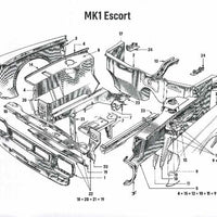 Support radiateur Ford Escort MK1